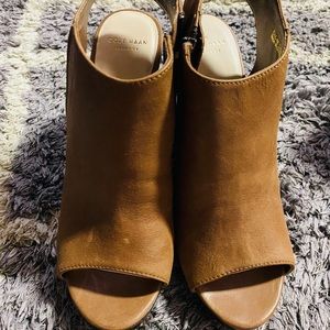 EUC Cole Haan wedge peep toe sandals